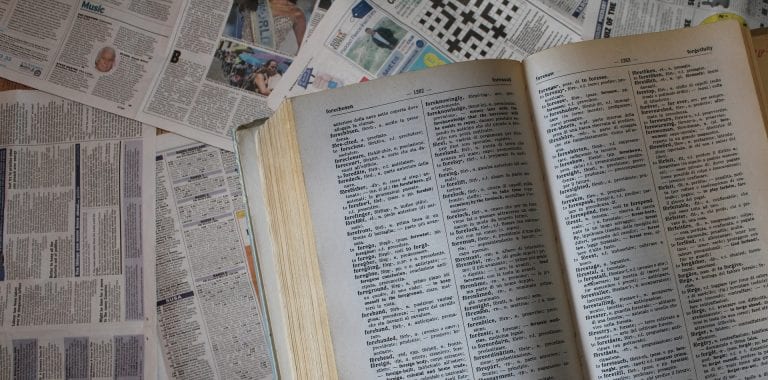 English language dictionary pages